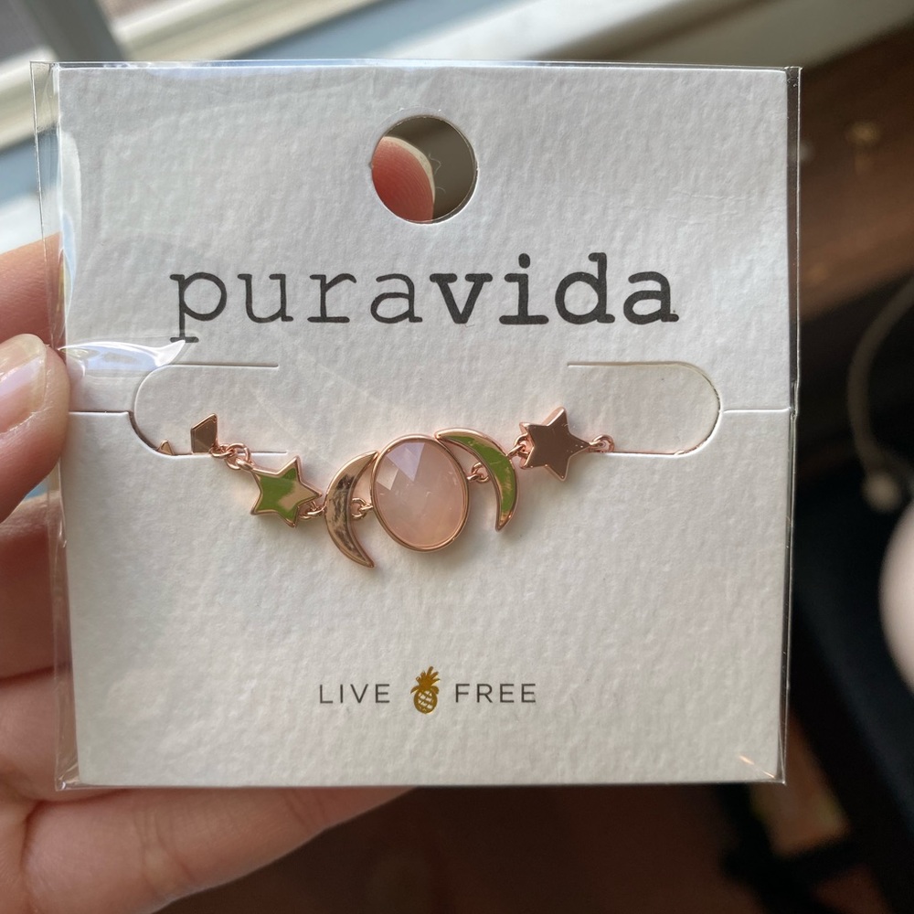 Rose gold stone necklace